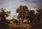 Theodore Fourmois Landscape with farm oil painting reproduction